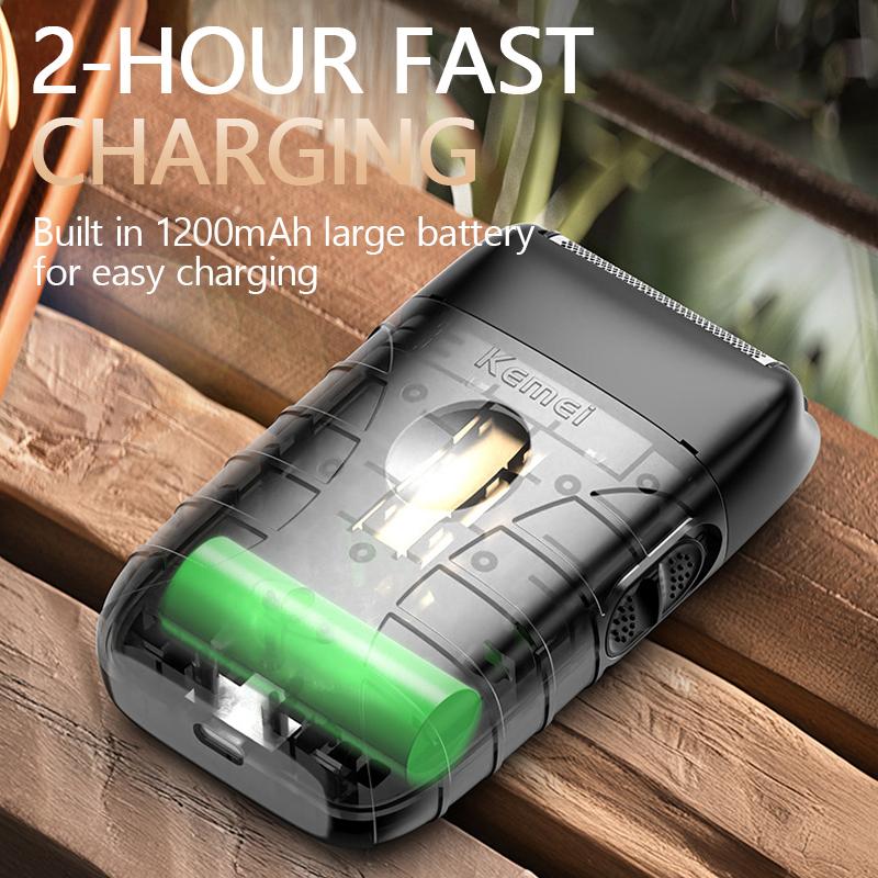 Kemei KM-T95 USB Charging Electric Shaver For Men Reciprocating Twin Blade Razor Shaver Beard Trimmer Shaving Machine