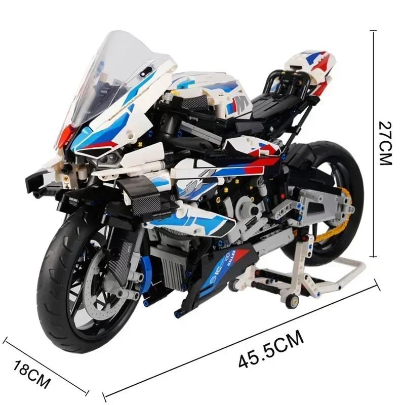 1920 PCS Technical Super Speed M 1000RR Motorcycle MOC Building Block Compatible  Motorbike Model Vehicle Bricks Toys Gifts