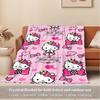 1pc Hello Kitty Spring Floral Pattern Flannel Blanket - Seasonal Home Decor, Comfortable and Machine Washable, Suitable for All Ages, Ideal