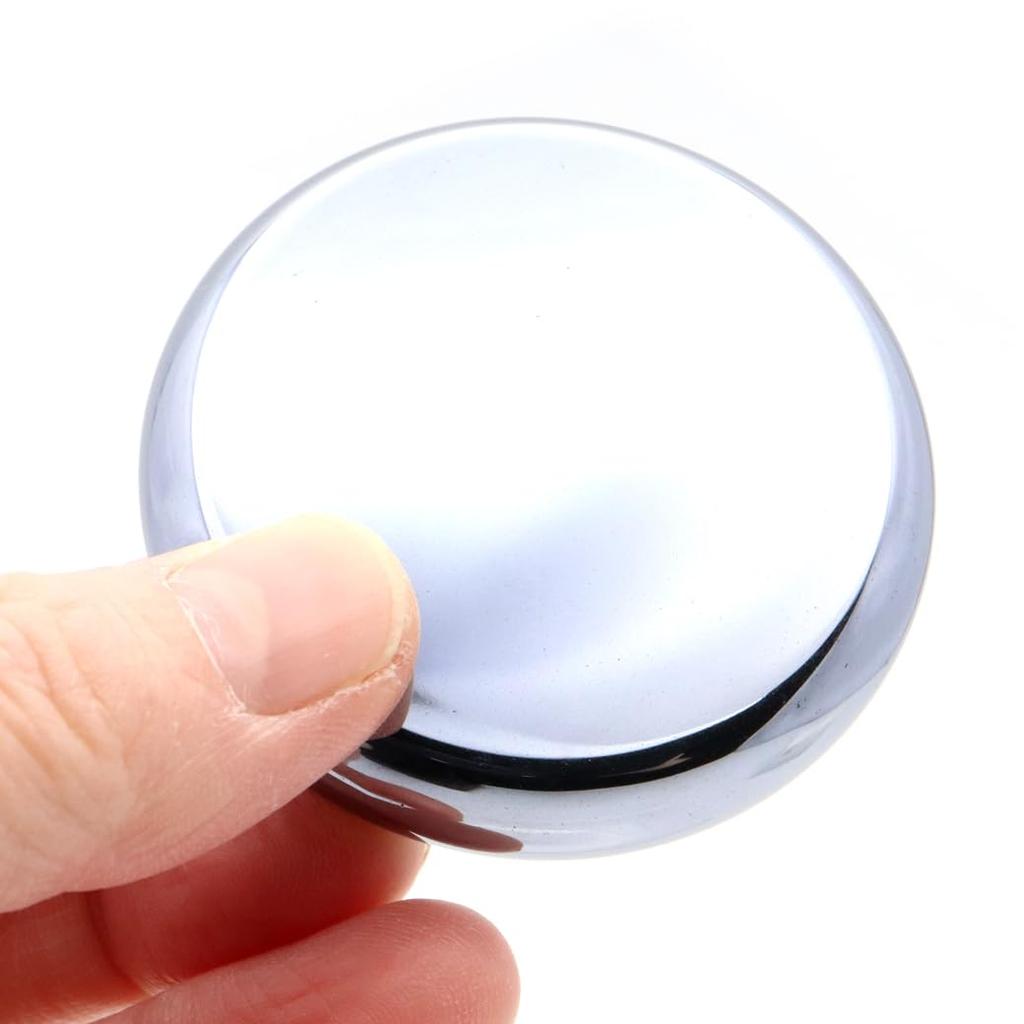 [GOLD STONE] Genuine Terahertz Ore Gua Sha Plate, Round, Type B, Thick, Hot Stone, Effective for Face Care, Massage, Scalp, Health, Men and Women