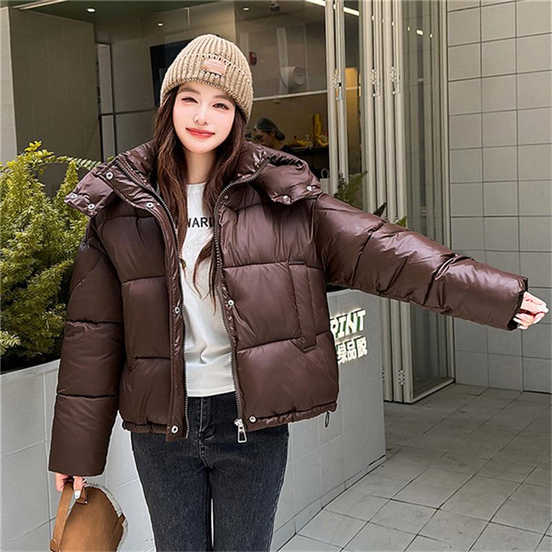 Winter Women's Thick Loose Hooded Short Cotton Jacket M-XXL