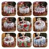 Christmas Large Round Tablecloth Xmas Holiday Table Cover Cloth Homes Decor