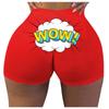 Women's Fashion Slim Hot Funny Words Print Gym Shorts Butt Lift Shorts Panties