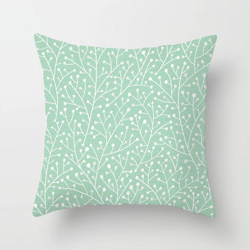 Mint Geometric Cushion Cover Polyester 45X45CM Pillowcase Home Decorative Throw Pillow Covers