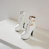 Damen High Heel Stiefeletten Neue Wasserdichte Plateau klobige Große Römische Stiefeletten für Herbst und Winter