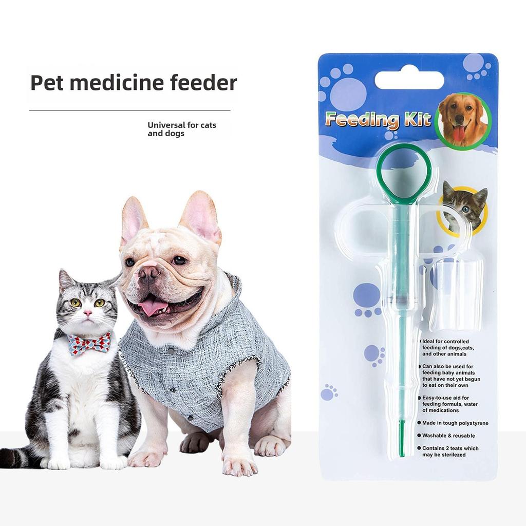 Pet Medicine & Milk Feeder: Push-Type Needle for Dogs & Cats