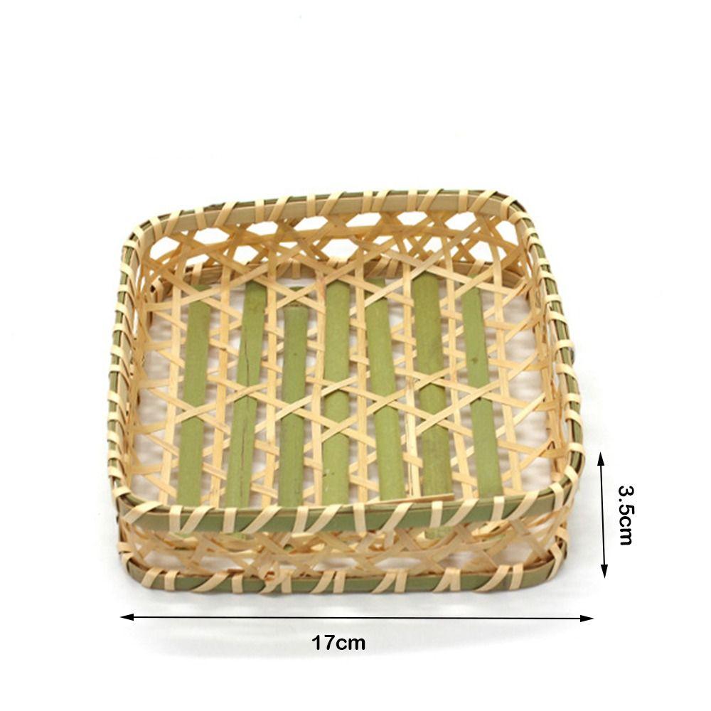 Desktop Ornament Bamboo Fruit Basket Bread Fruit Miniature Storage Baskets Creative Pastry Plate