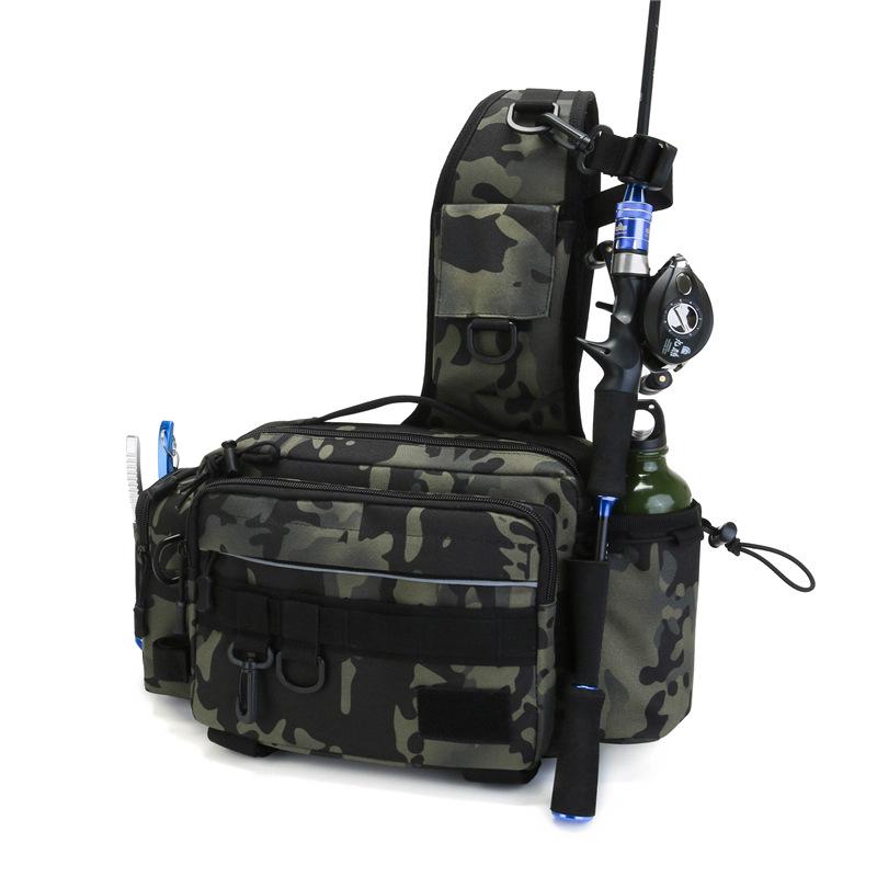 Multifunctional Fishing Waist & Crossbody Bag with Large Capacity for Rods and Tackle
