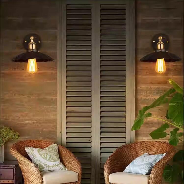 Retro Metal Texture Wall Lamp for Bedroom, Balcony, Bar, Restaurant, or Cafe - Nostalgic and Creative Design