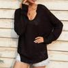 IHUASU Autumn and Winter V-neck Women's Knitted Loose Solid Colour Fashion Pullover Jumper