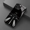Night View Runway Airplane Tempered Glass Black Phone Case For iPhone 11 12 13 14 15 16 17 Pro Max 17 Air 7 8 Plus XS X XR Cover