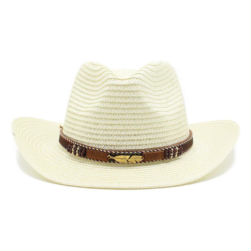 Western Cowboy Straw Hat Sun Protection Wide Brim Gift For Men And Women