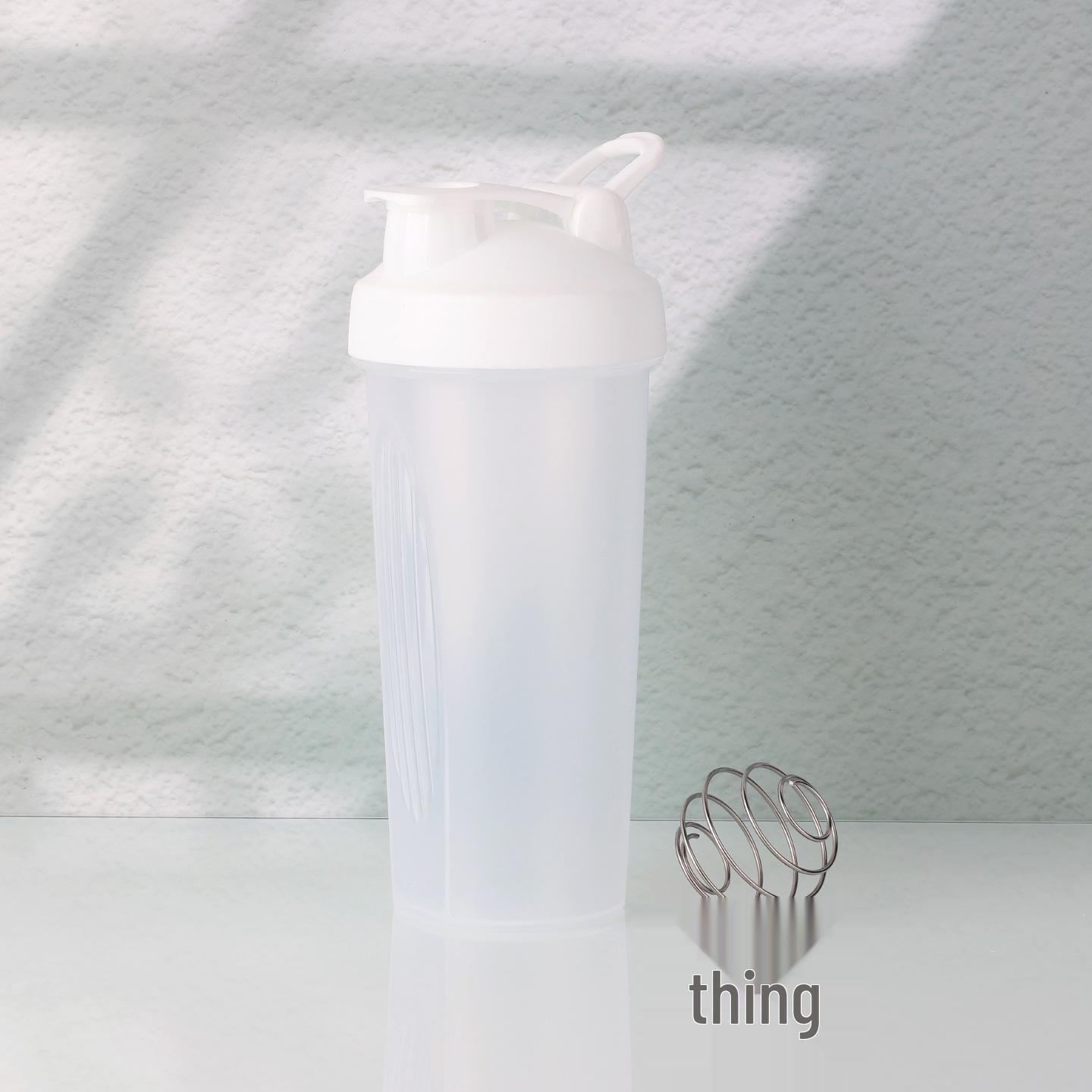 

600ml Sports Shaker Bottle - Printed Logo Fitness Cup for Protein Powder & Water 600ml прозорий білий колір