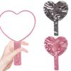Portable Handheld Makeup Mirror Love Shape Eyelash Extension Tool Electroplate Mirror Water Ripple Beauty Accessories