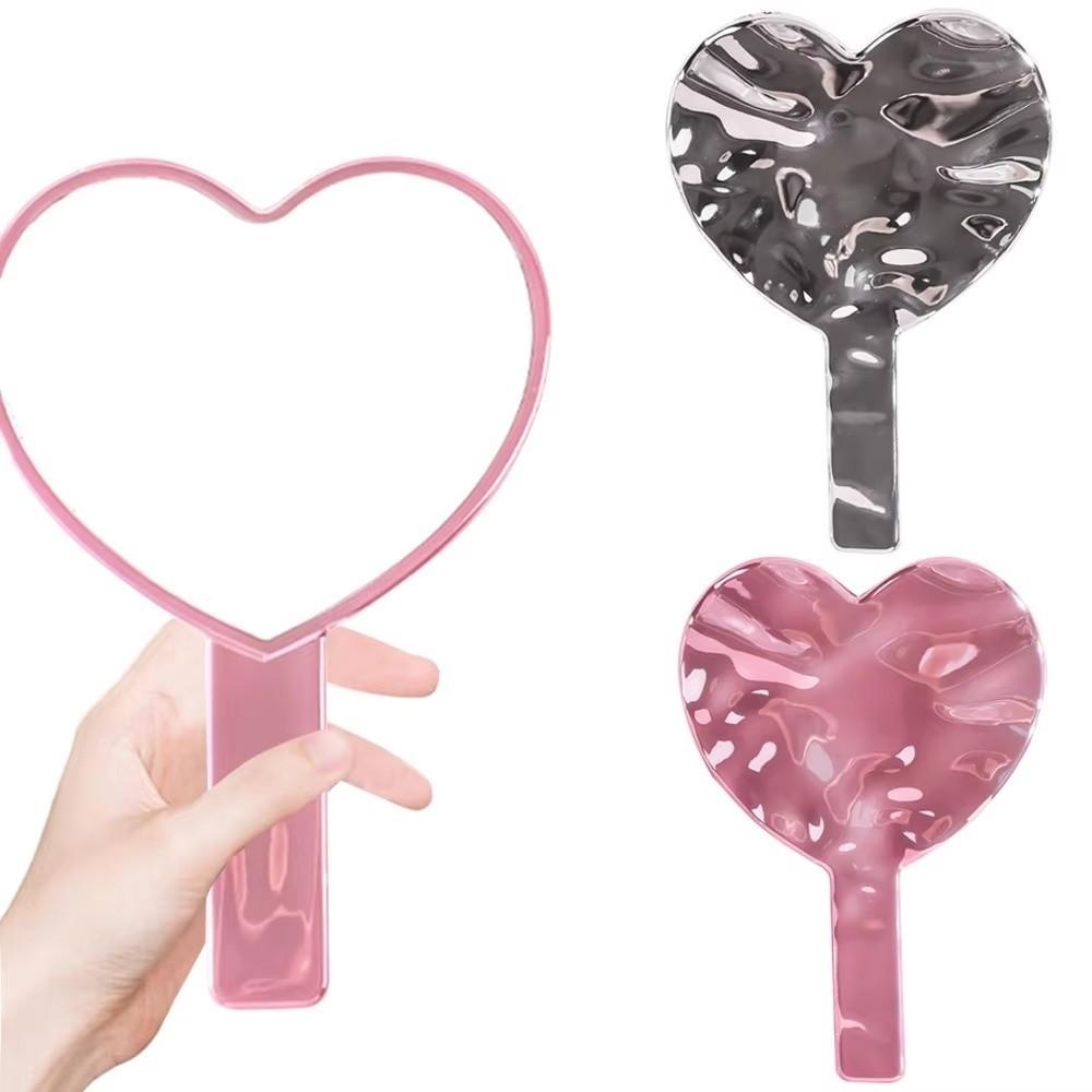 Water Ripple Handheld Makeup Mirror Portable Face Mirrors Trendy Electroplate Mirror  Girls Gift