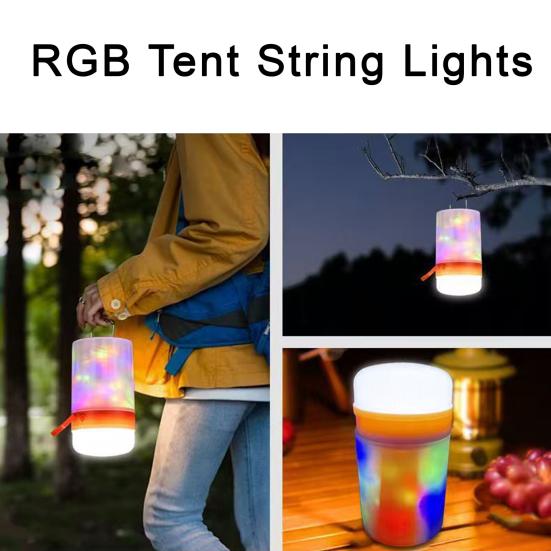 10M Retractable Outdoor Camping Light USB Rechargeable String Light Waterproof Stowable Fairy Lamp Decoration Tent Hanging LED Lantern