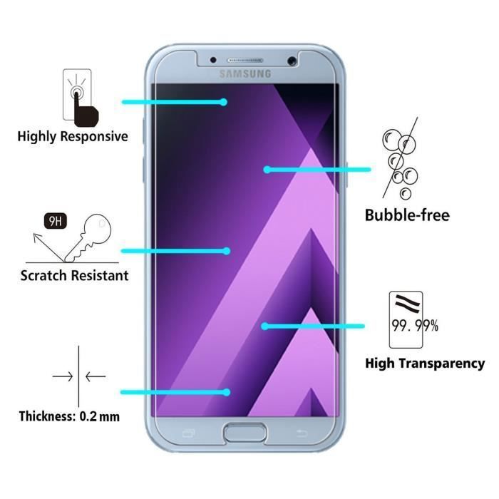 Verre Trempe pour SAMSUNG GALAXY A5 2017 A520 - Film Vitre Protection EcranUltra Resistant Protecteur Transparent Phonillico®