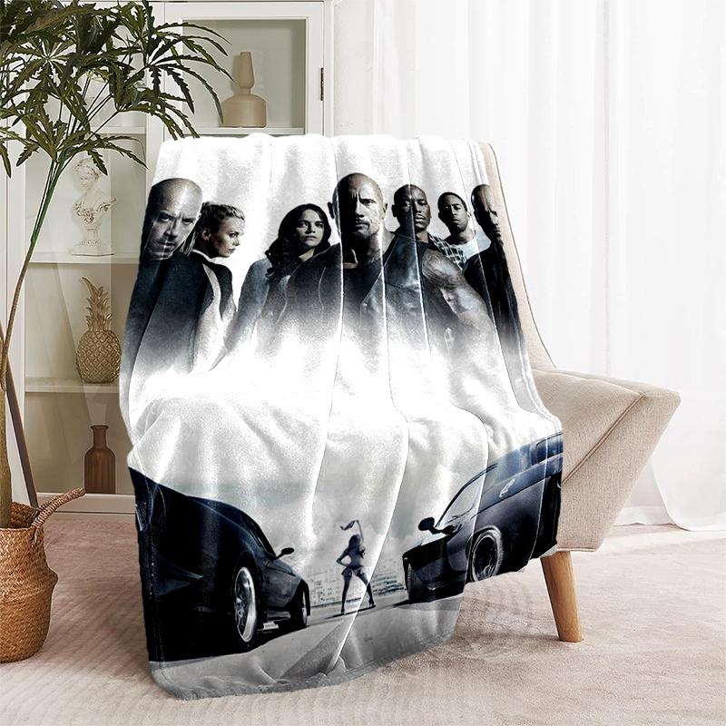 1pc Blanket Fast and Furious Print Design, Lightweight Blanket for Sofa, Bed- Soft &Warm, Gift for All Seasons like Christmas, Halloween