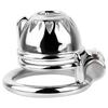 Metal Chastity Lock Stainless Steel Penis Cage Cock Ring BDSM Restraint Device for Men