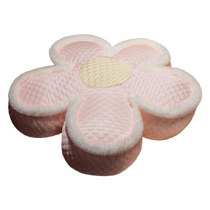 Soft Flower Shaped Lumbar Pillow With Plush Material For Home And Desk Support