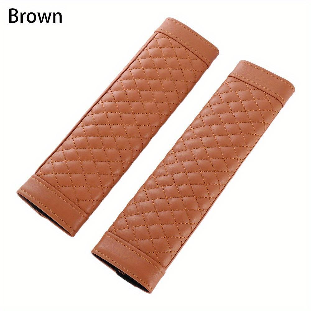 

2pcs Soft Car Seat Belt Covers Faux Leather Shoulder Cushion Protectors for Enhanced Comfort and Style Car Accessories 2pcs коричневый