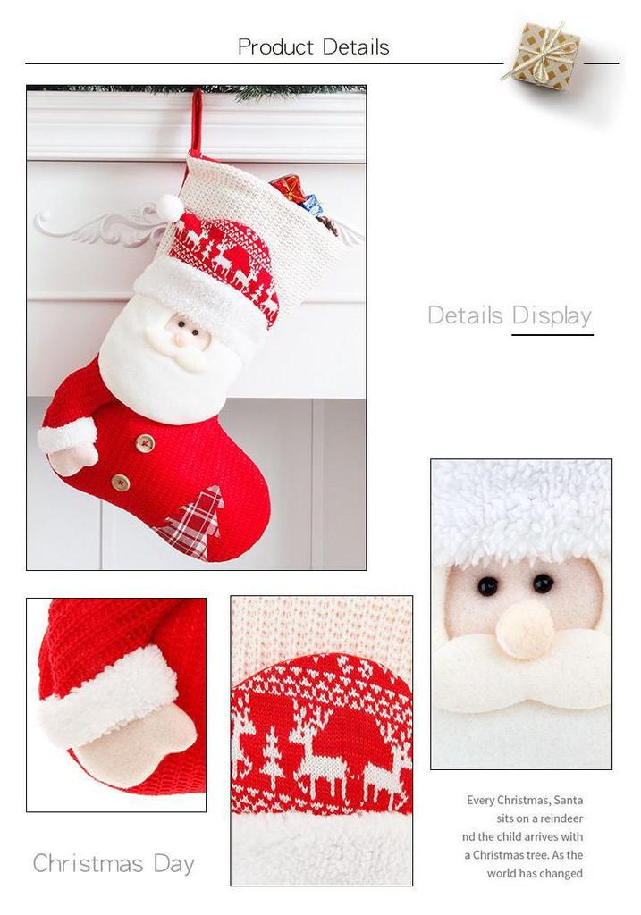 Christmas Stocking Gift Bag for Kids & Seniors – Decorative Hanging Ornament