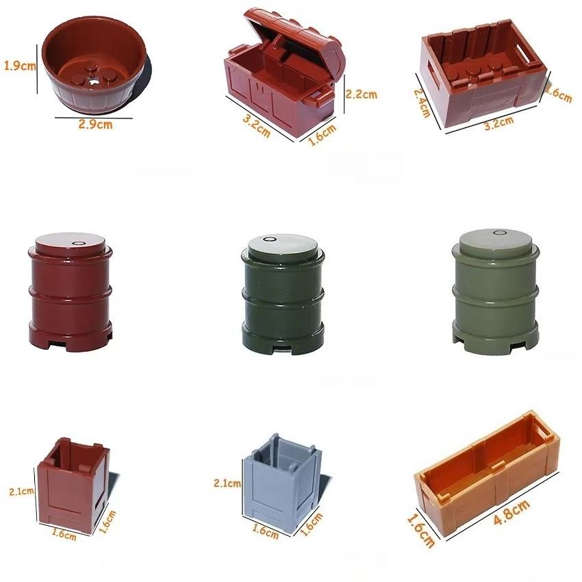 Non-Toxic Moc Bricks City Figure Container Accessories Crate Food Barrel Box Treasure Chest Building Block Toys Technical Parts 4739 30150