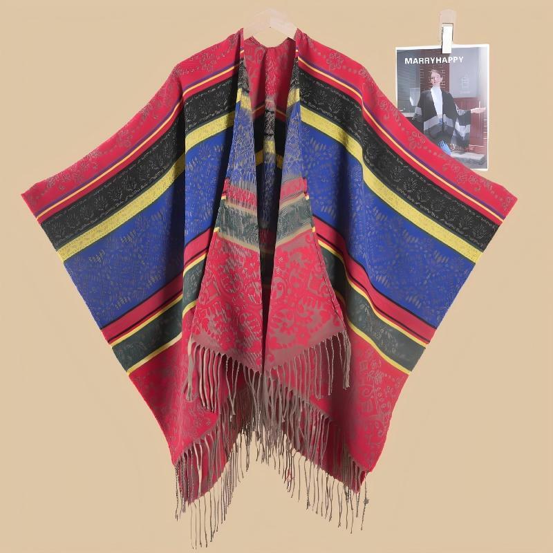 Retro Tassel Travel Shawl Cape