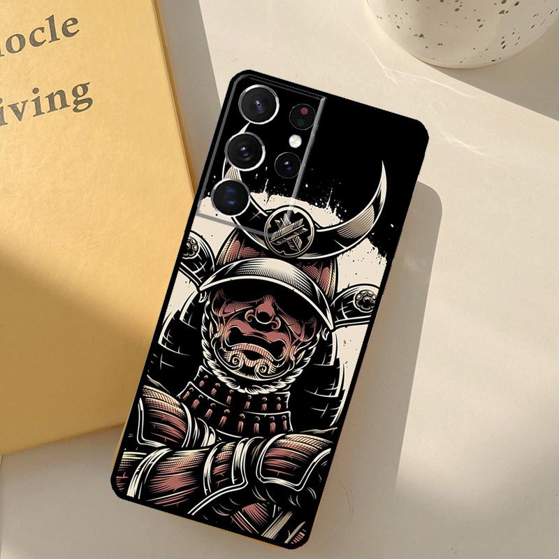 Samurai Oni Mask Phone Case For Samsung Galaxy S25 S20 S21 S22 S23 S24 Ultra S9 S10 Plus S25 FE Cover Shell