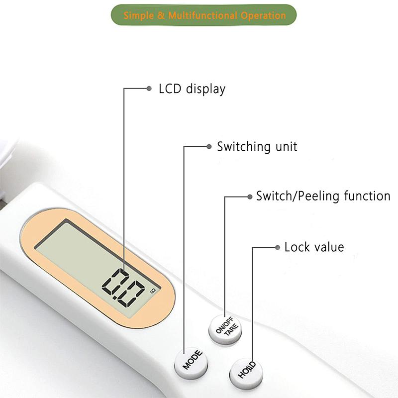 Spoon Scale 500g/0.1g Electronic Measuring Spoon LCD Digital Kitchen Accurate Food Scale Weight Gram Measurement For Food Coffee