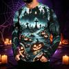 Men's Long Sleeve Hoodie Halloween Print Lightweight Pullover for Casual Wear