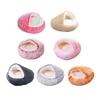 Pet House Warm Semi-Enclosed Kennel with Plush Lining Foldable Design Anti-Slip Bottom Stress-reducing Pet Bed