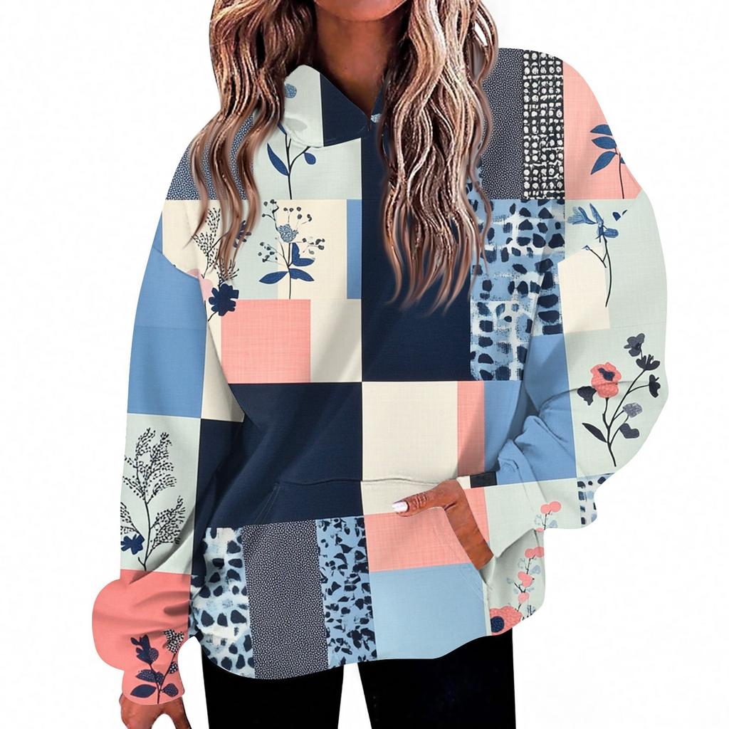 Women's Fashion Daily  Casual V-Neck Long Sleeve Printed Top