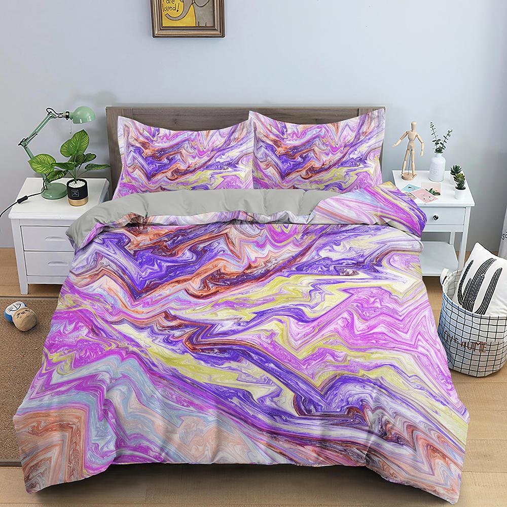 Abstract Duvet Cover Set King Microfiber Blue Psychedelic Bedding Set 2/3 Pcs Queen Size Warped Space Theme Twin Comforter Cover