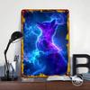 Targa Metallica Poster Volpe Spaziale Magia Cosmica Arte da Parete Personalizzata Segni Metallici Retro Vintage per Man Cave Decorazione Garage Decorazione Stanza