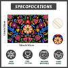 Colorful Flowers Peppers Dia De Los Muertos Cinco De Mayo Day of The Dead Placemats Set of 4 Table Mats for Party Home Kitchen Dining Table Decoration