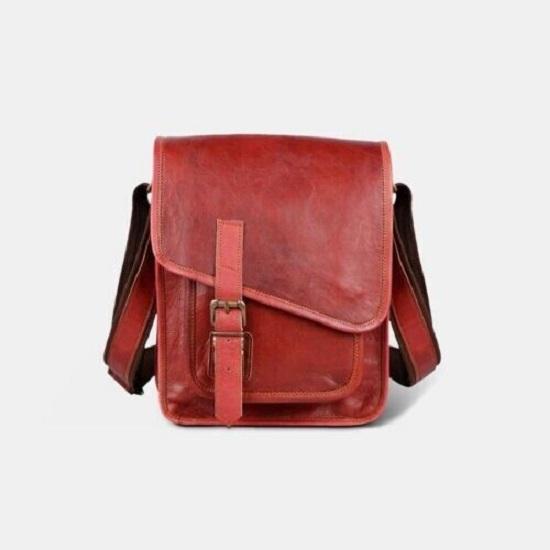 Винтажная кожаная сумка-мессенджер ручной работы — фото 2