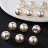 12Pieces Sturdy Plastic Fake Pearls Round Button for Clothing Accessories and Home Decoration