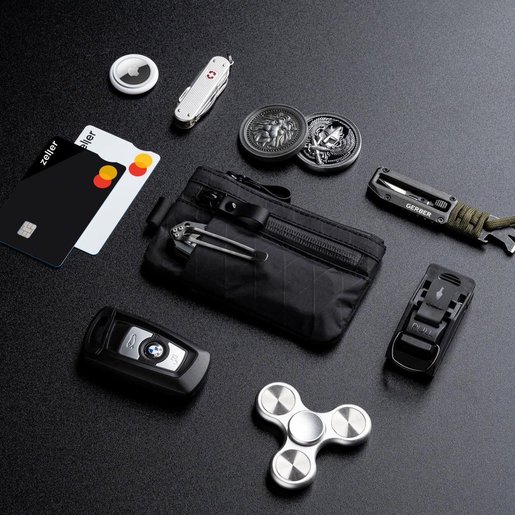 ALPAKA Zip Pouch Pro RFID Compact Wallet with External Coin Card YKK Gift Anti-Skimming, Minimalist, Slim, Men's Slots, Purse, Slots, Water-Repellent,