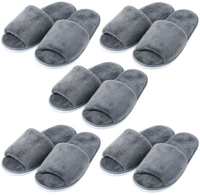 Fluffy Cushioned for Esthetic Salon Set of Dark Gray [GJTr] Slippers, Hotel-Style, Guests, 5,