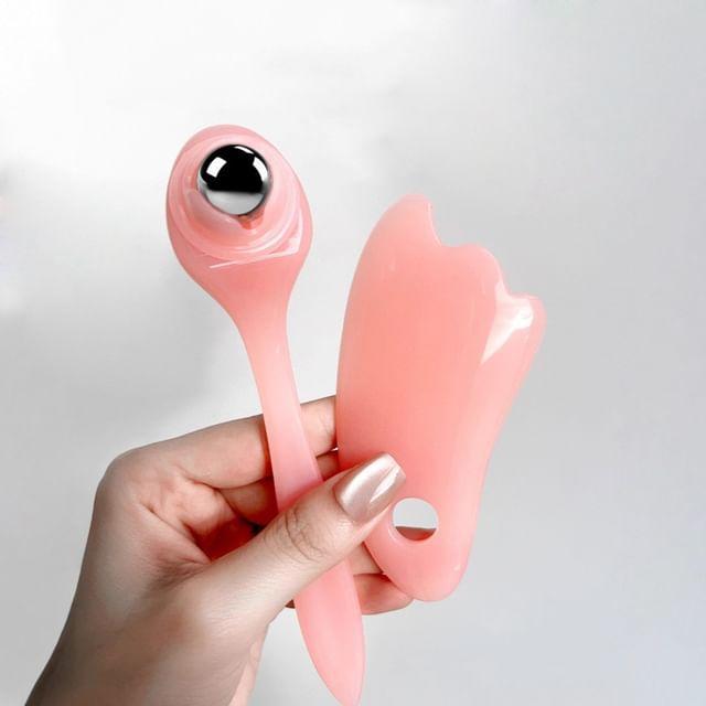 Jesireca - Set of 2: Resin Roller Eye Massager + Massage Scraping Tool