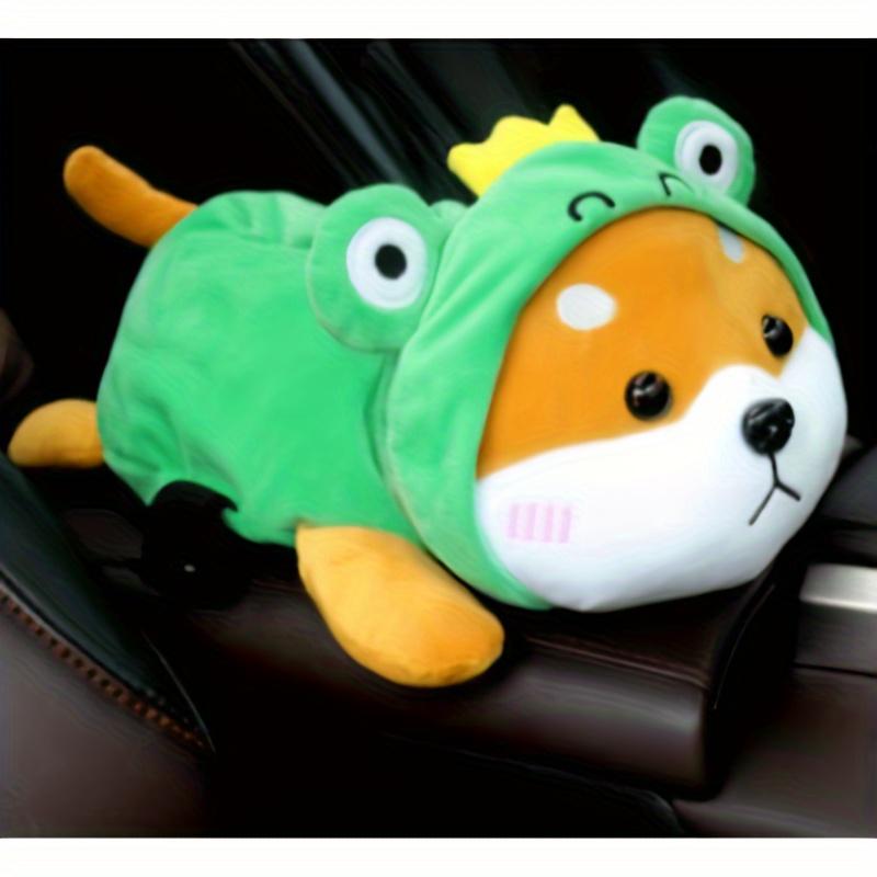 Creative Car Armrest Box Tissue Box, Cartoon Cute Car Tissue Box, Car Interior Decoration Ornaments, Lucky Dog Tissue Box Decoration