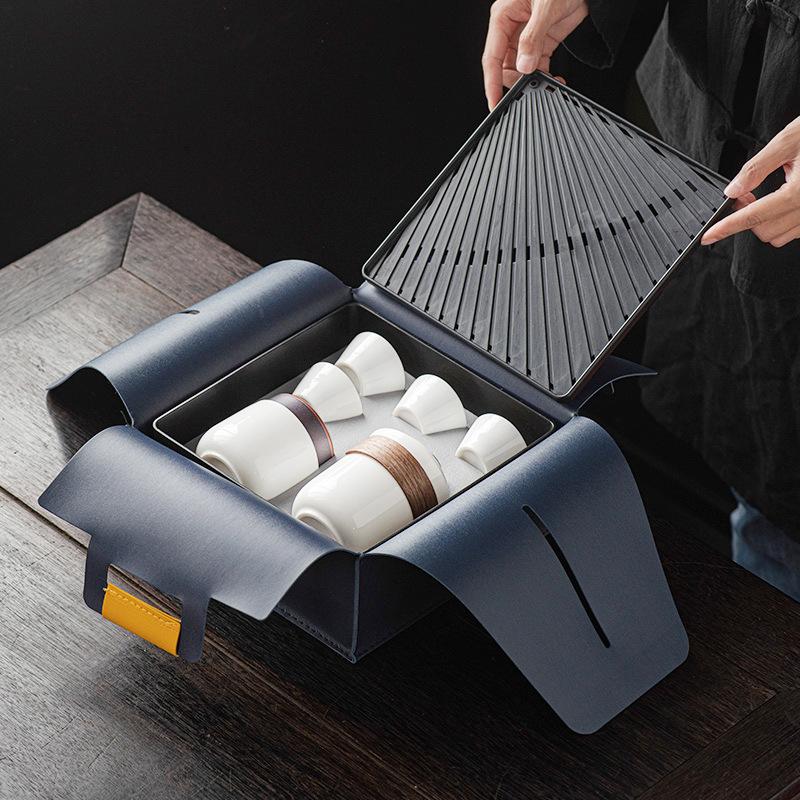 Kung Fu tea set retro coarse pottery portable travel tea set premium packaging outdoor set commemorative