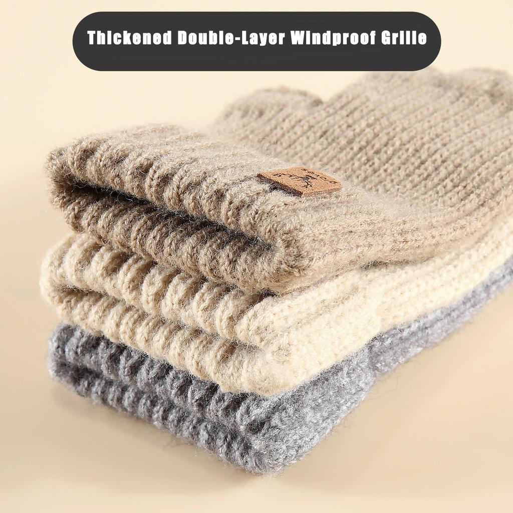 1 Pair Of Autumn And Winter Office And Study Half Finger Gloves, Warm And Cold Resistant Knitted Gloves, Outdoor Cycling Gloves