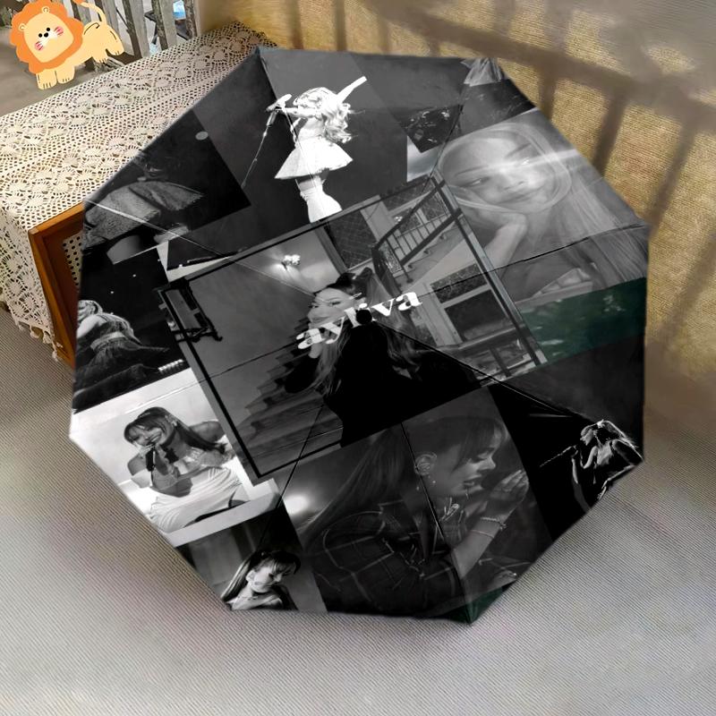1 pz Ombrello con motivo Ayliva Ombrello portatile pieghevole Struttura a stecche in ferro Struttura a stecche Forato Ombrello da esterno per la casa