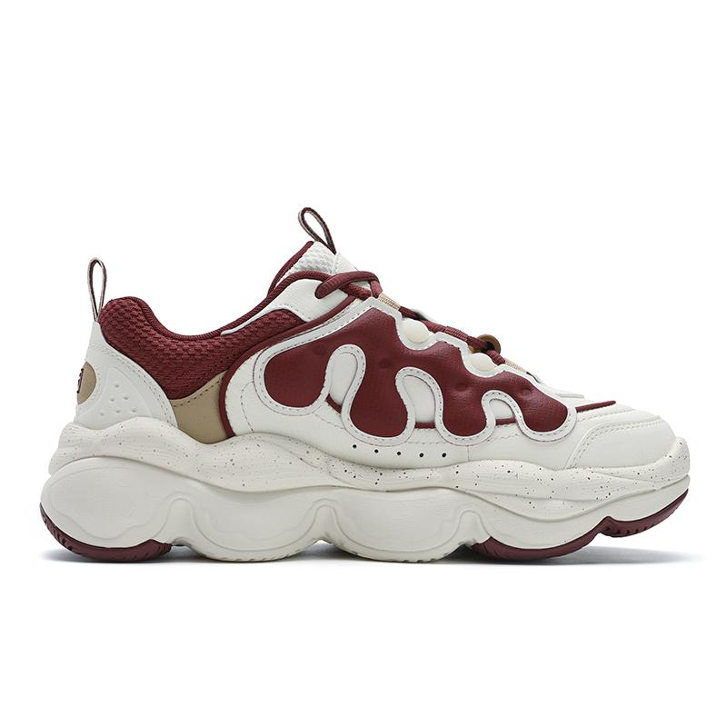 New FILA PEASE Cushioning Wear-Resistant Low-Top Casual Shoes Women's White Red F12W512144FAR