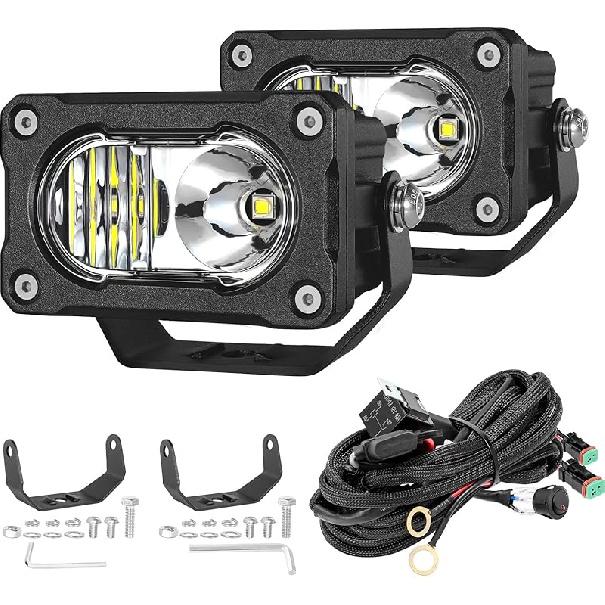 LED Light Bar Mounting Bracket 2PCS Universal Adjustable Pillar Hood Work Lamp Mount Non-Destructive Fixing Ditch Light Brackets Bumper Mount For