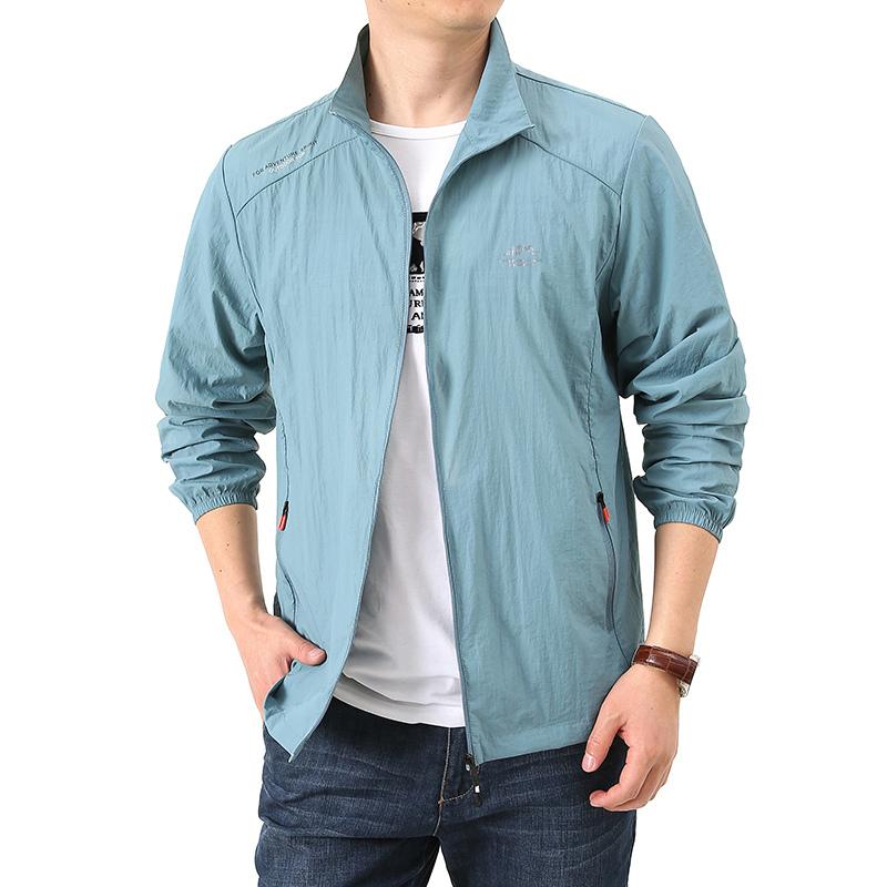 Sonnenschutzkleidung Herren Sommer Dünn Atmungsaktiv Anti-UV Eisseide Jacke
