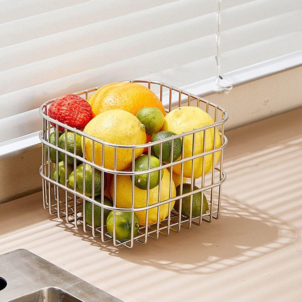 Waterproof Cosmetic Storage Box Space Saving Metal Wire Basket Countertop