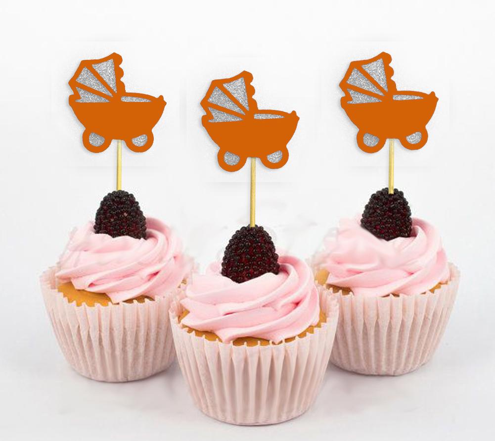 Darling Souvenir| Ozdoby na muffiny do kočárku na oslavu narození miminka| Dekorace na dezert - sada